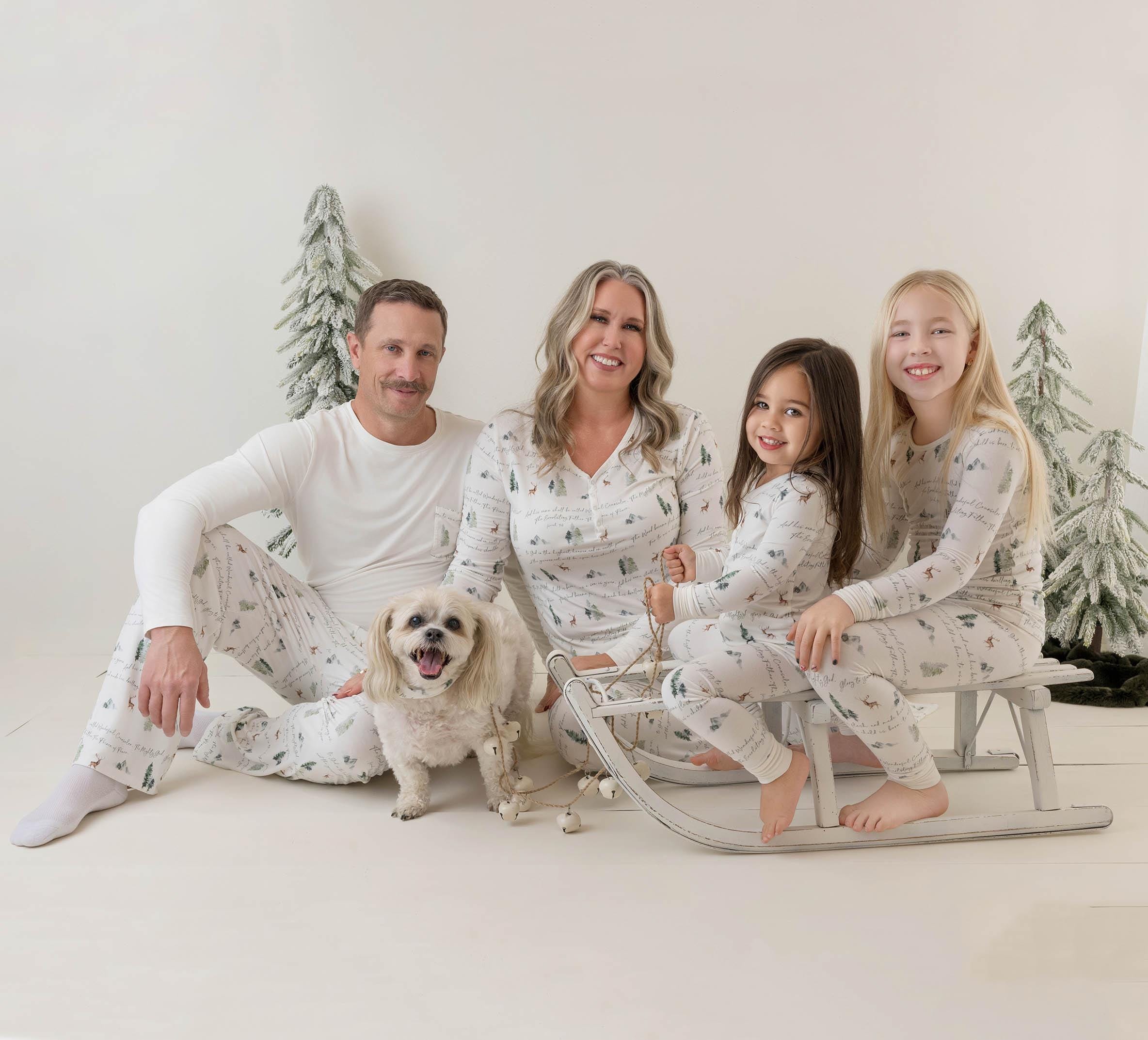 Family Matching Christmas Pajamas Bamboo Bible Verse Peace1