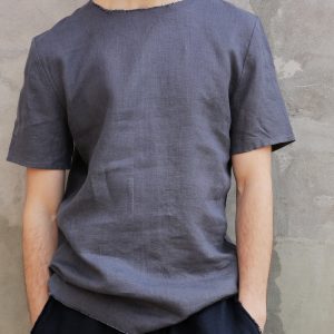 Mens Linen T Shirt Stylish Outfit Tee For