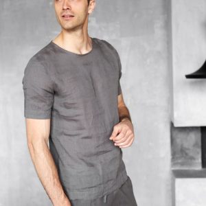 Mens Linen T Shirt Summer For Men Beach