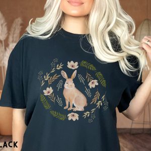 Rabbit Cottagecore Shirt: Vintage Woodland Botanical Tee Comfort