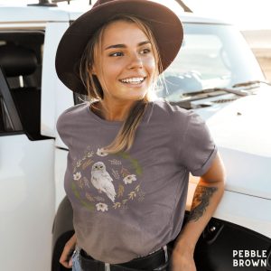 Boho Owl T Shirt: Cottagecore Wildlife Nature Lover