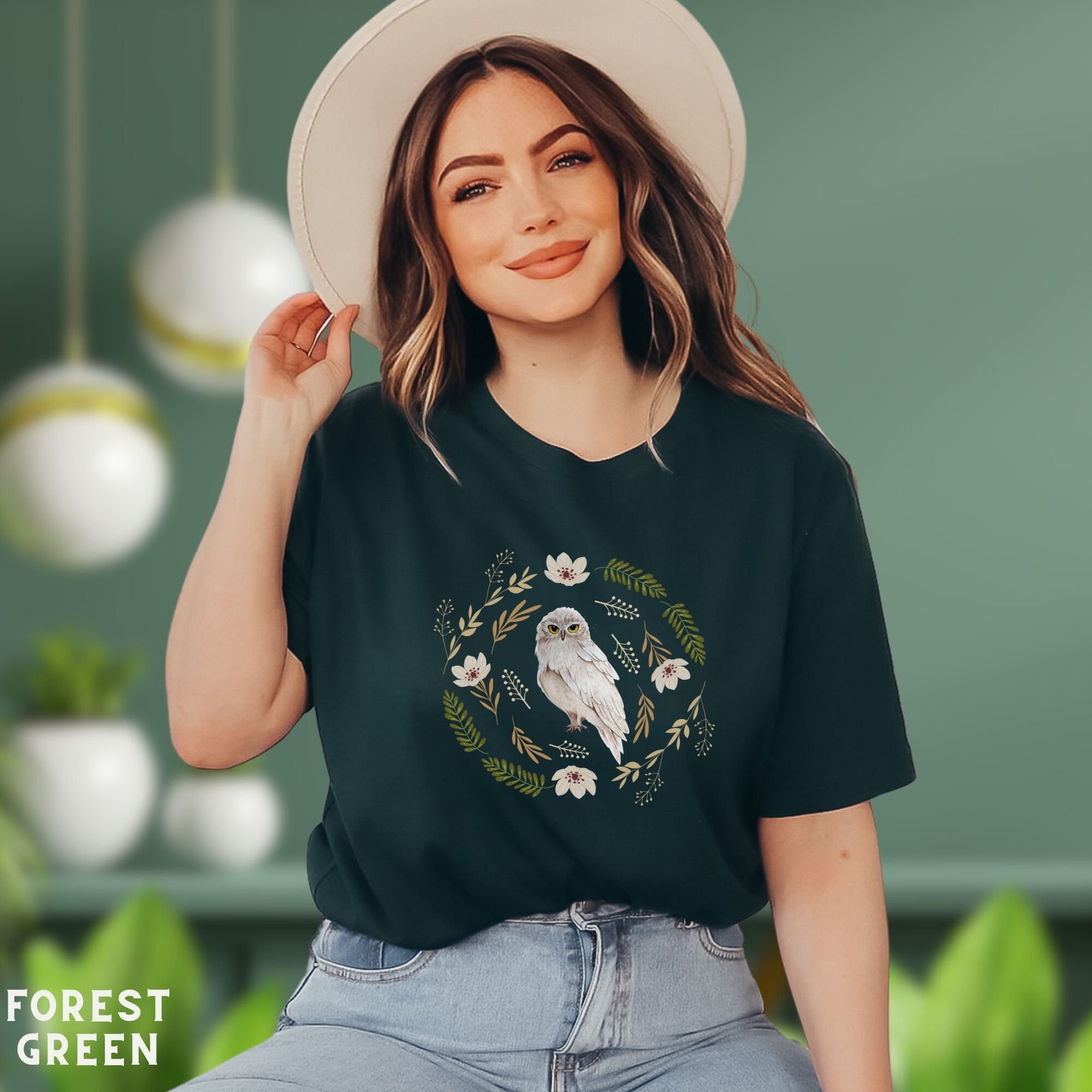Boho Owl T Shirt: Cottagecore Wildlife Nature Lover