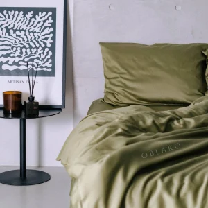 Olive Green Cotton Duvet Cover Set Custom Bedding