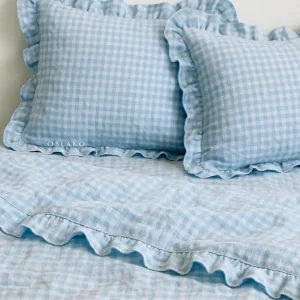 Ruffle Gingham Duvet Cover Ruffled Fringe Bedding Plaid