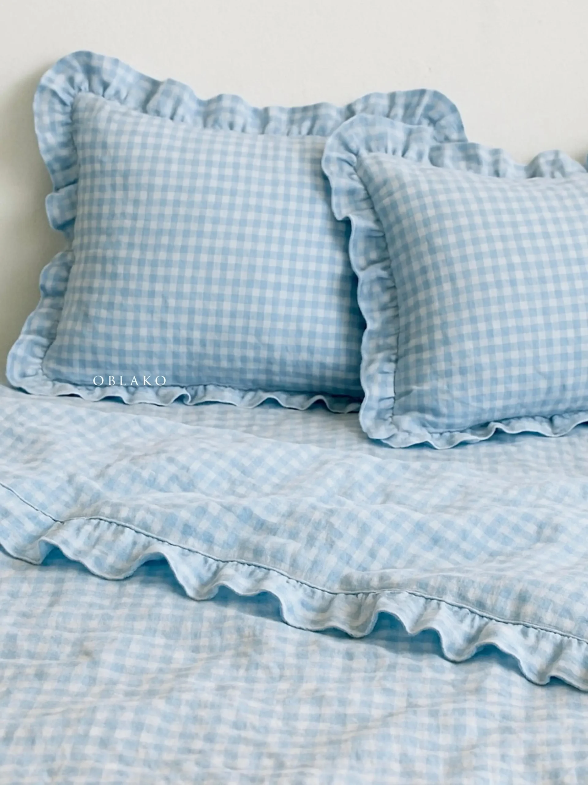 Ruffle Gingham Duvet Cover Ruffled Fringe Bedding Plaid